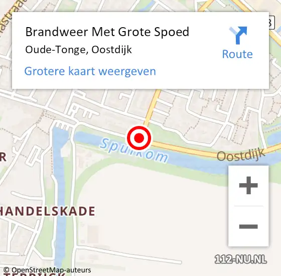 Locatie op kaart van de 112 melding: Brandweer Met Grote Spoed Naar Oude-Tonge, Oostdijk op 5 november 2018 14:43