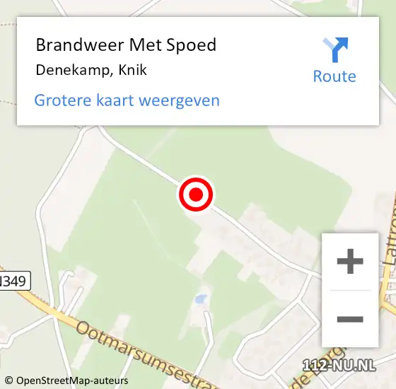 Locatie op kaart van de 112 melding: Brandweer Met Spoed Naar Denekamp, Knik op 5 november 2018 15:11