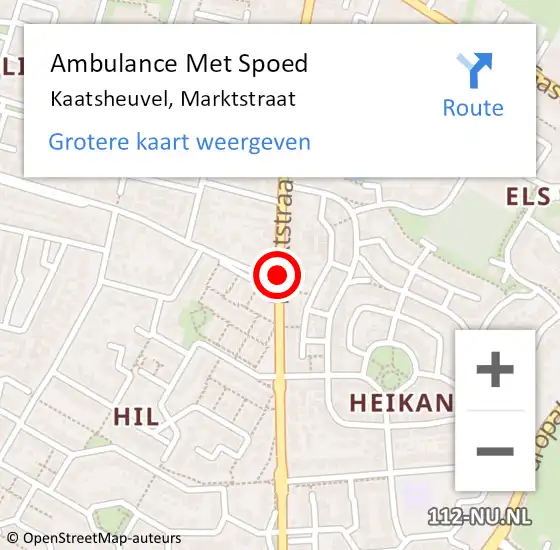 Locatie op kaart van de 112 melding: Ambulance Met Spoed Naar Kaatsheuvel, Marktstraat op 5 november 2018 15:19