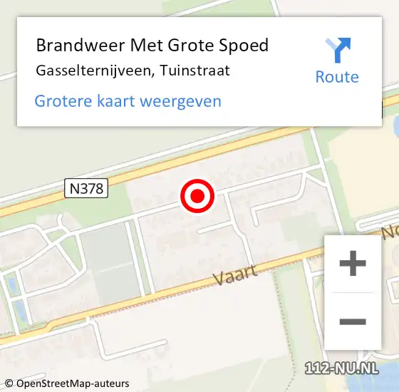 Locatie op kaart van de 112 melding: Brandweer Met Grote Spoed Naar Gasselternijveen, Tuinstraat op 13 maart 2014 18:58