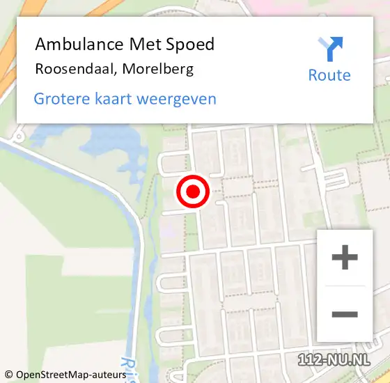 Locatie op kaart van de 112 melding: Ambulance Met Spoed Naar Roosendaal, Morelberg op 6 november 2018 02:05