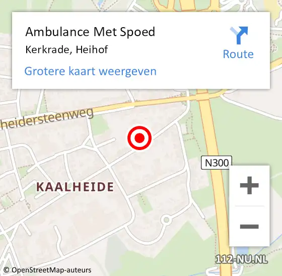 Locatie op kaart van de 112 melding: Ambulance Met Spoed Naar Kerkrade, Heihof op 13 maart 2014 19:22