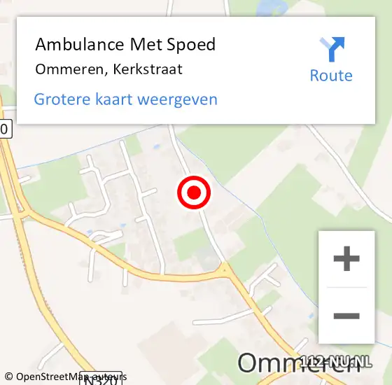 Locatie op kaart van de 112 melding: Ambulance Met Spoed Naar Ommeren, Kerkstraat op 6 november 2018 07:17