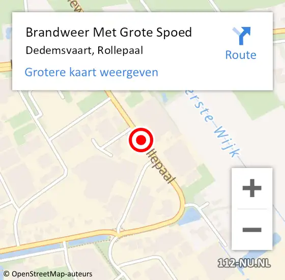 Locatie op kaart van de 112 melding: Brandweer Met Grote Spoed Naar Dedemsvaart, Rollepaal op 6 november 2018 08:35