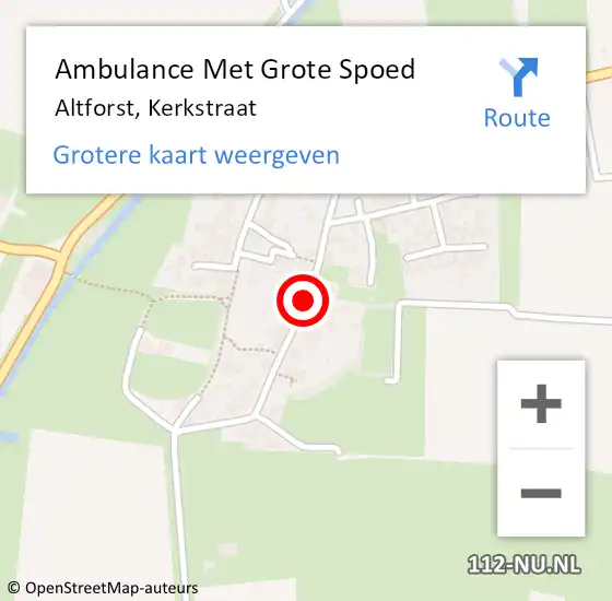 Locatie op kaart van de 112 melding: Ambulance Met Grote Spoed Naar Altforst, Kerkstraat op 6 november 2018 08:40