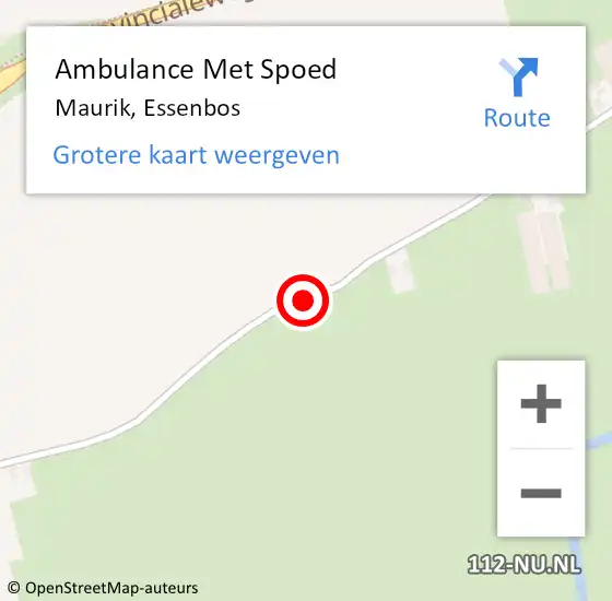 Locatie op kaart van de 112 melding: Ambulance Met Spoed Naar Maurik, Essenbos op 6 november 2018 09:09