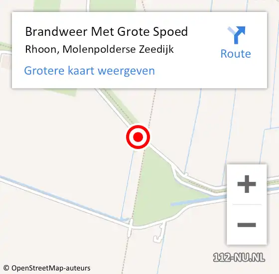 Locatie op kaart van de 112 melding: Brandweer Met Grote Spoed Naar Rhoon, Molenpolderse Zeedijk op 6 november 2018 10:28