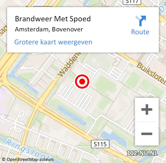 Locatie op kaart van de 112 melding: Brandweer Met Spoed Naar Amsterdam, Bovenover op 6 november 2018 11:39