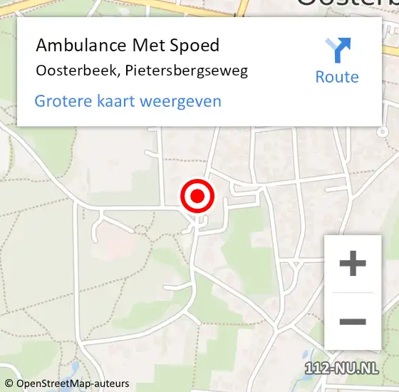 Locatie op kaart van de 112 melding: Ambulance Met Spoed Naar Oosterbeek, Pietersbergseweg op 6 november 2018 13:21