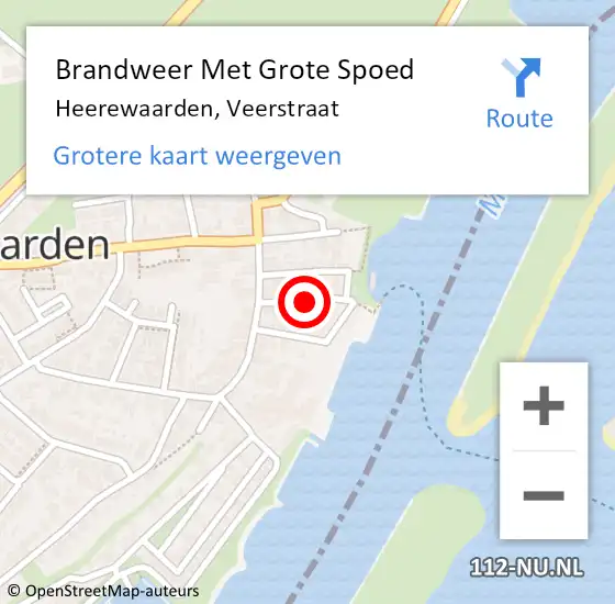 Locatie op kaart van de 112 melding: Brandweer Met Grote Spoed Naar Heerewaarden, Veerstraat op 6 november 2018 13:48