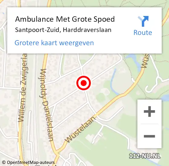 Locatie op kaart van de 112 melding: Ambulance Met Grote Spoed Naar Santpoort-Zuid, Harddraverslaan op 6 november 2018 14:00