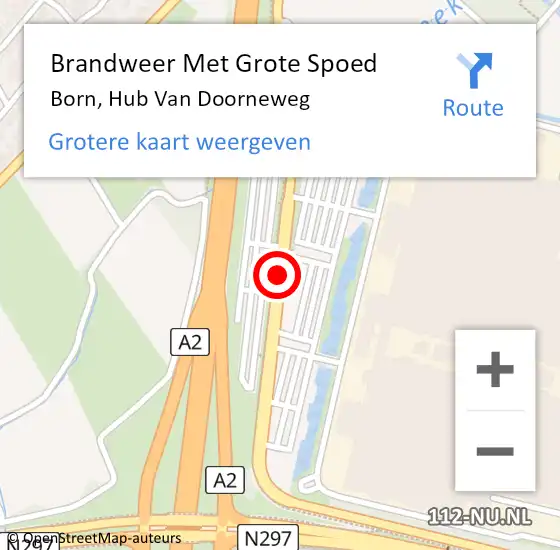 Locatie op kaart van de 112 melding: Brandweer Met Grote Spoed Naar Born, Hub Van Doorneweg op 6 november 2018 15:46