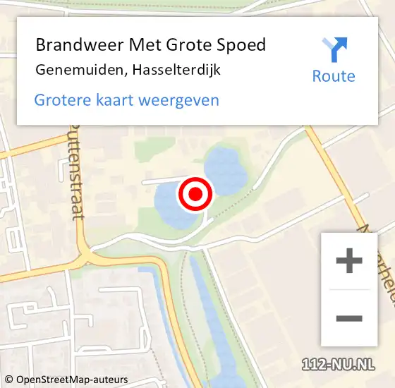 Locatie op kaart van de 112 melding: Brandweer Met Grote Spoed Naar Genemuiden, Hasselterdijk op 6 november 2018 16:38