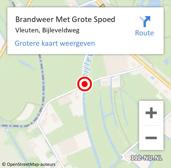 Locatie op kaart van de 112 melding: Brandweer Met Grote Spoed Naar Vleuten, Bijleveldweg op 6 november 2018 17:53