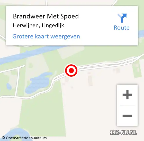 Locatie op kaart van de 112 melding: Brandweer Met Spoed Naar Herwijnen, Lingedijk op 6 november 2018 19:14