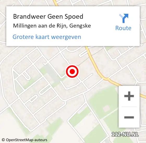 Locatie op kaart van de 112 melding: Brandweer Geen Spoed Naar Millingen aan de Rijn, Gengske op 6 november 2018 20:04