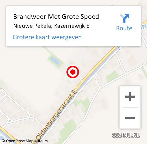 Locatie op kaart van de 112 melding: Brandweer Met Grote Spoed Naar Nieuwe Pekela, Kazernewijk E op 6 november 2018 21:41