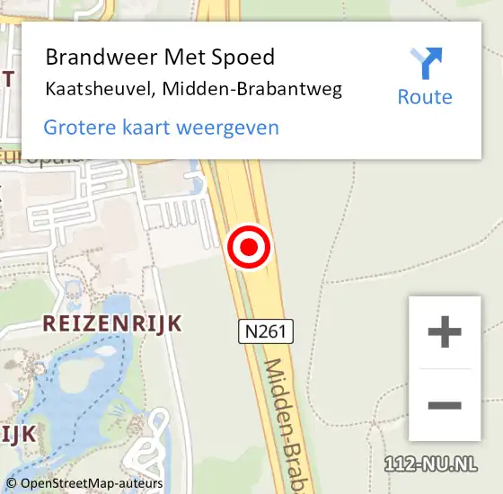 Locatie op kaart van de 112 melding: Brandweer Met Spoed Naar Kaatsheuvel, Midden-Brabantweg op 7 november 2018 01:14