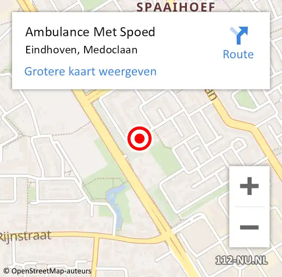 Locatie op kaart van de 112 melding: Ambulance Met Spoed Naar Eindhoven, Medoclaan op 7 november 2018 03:43