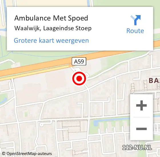 Locatie op kaart van de 112 melding: Ambulance Met Spoed Naar Waalwijk, Laageindse Stoep op 7 november 2018 06:38