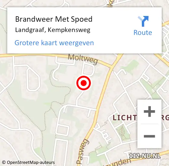 Locatie op kaart van de 112 melding: Brandweer Met Spoed Naar Landgraaf, Kempkensweg op 7 november 2018 07:33