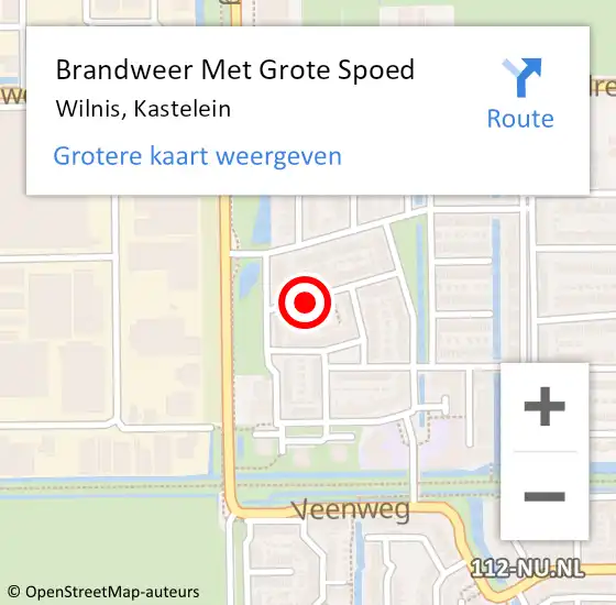 Locatie op kaart van de 112 melding: Brandweer Met Grote Spoed Naar Wilnis, Kastelein op 7 november 2018 07:58