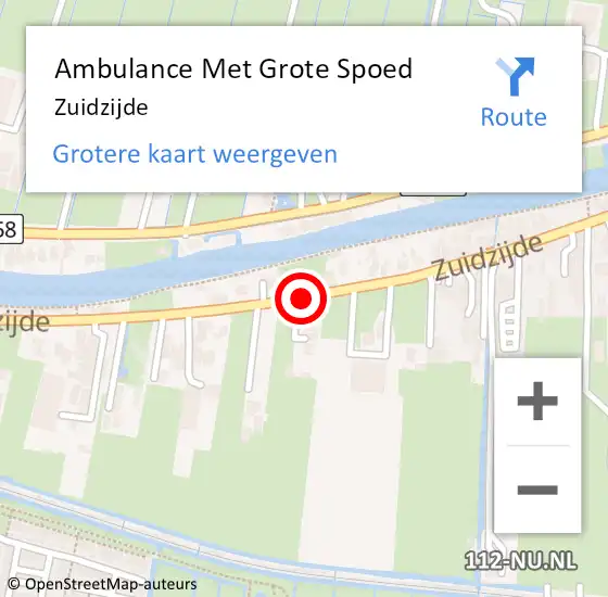 Locatie op kaart van de 112 melding: Ambulance Met Grote Spoed Naar Zuidzijde op 7 november 2018 09:04