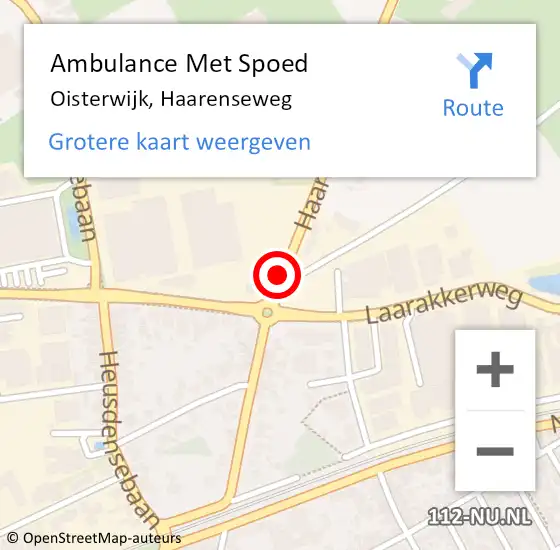 Locatie op kaart van de 112 melding: Ambulance Met Spoed Naar Oisterwijk, Haarenseweg op 7 november 2018 09:49