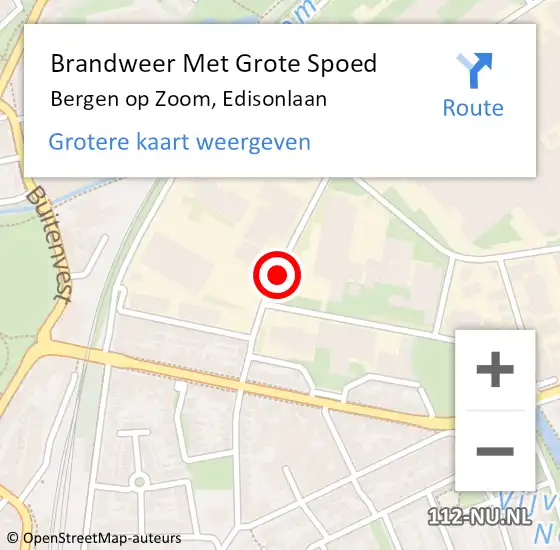 Locatie op kaart van de 112 melding: Brandweer Met Grote Spoed Naar Bergen op Zoom, Edisonlaan op 7 november 2018 09:54