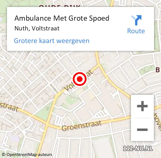 Locatie op kaart van de 112 melding: Ambulance Met Grote Spoed Naar Nuth, Voltstraat op 7 november 2018 10:43