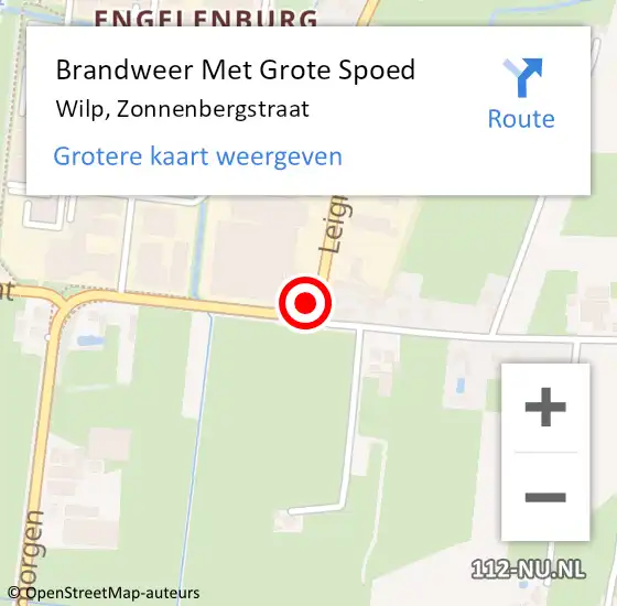 Locatie op kaart van de 112 melding: Brandweer Met Grote Spoed Naar Wilp, Zonnenbergstraat op 7 november 2018 14:46