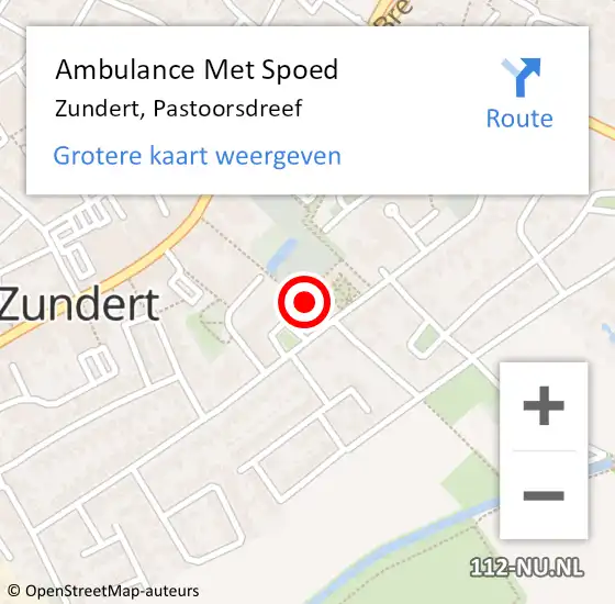 Locatie op kaart van de 112 melding: Ambulance Met Spoed Naar Zundert, Pastoorsdreef op 7 november 2018 15:33