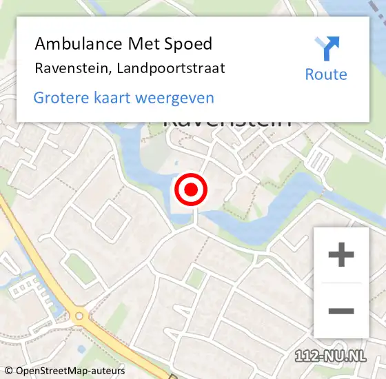 Locatie op kaart van de 112 melding: Ambulance Met Spoed Naar Ravenstein, Landpoortstraat op 7 november 2018 16:07