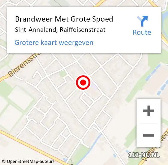 Locatie op kaart van de 112 melding: Brandweer Met Grote Spoed Naar Sint-Annaland, Raiffeisenstraat op 7 november 2018 17:03