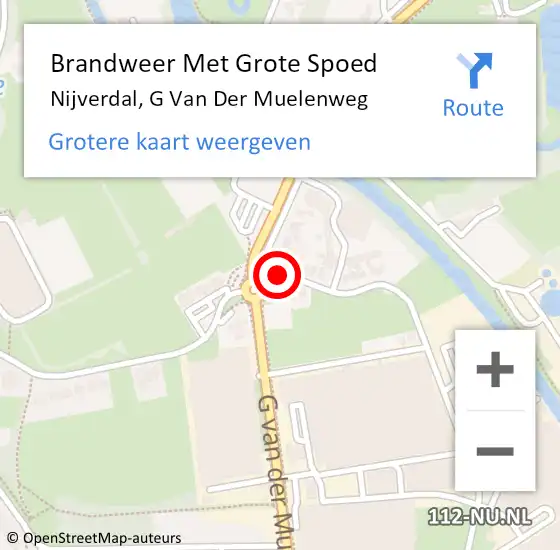 Locatie op kaart van de 112 melding: Brandweer Met Grote Spoed Naar Nijverdal, G van der Muelenweg op 7 november 2018 19:21