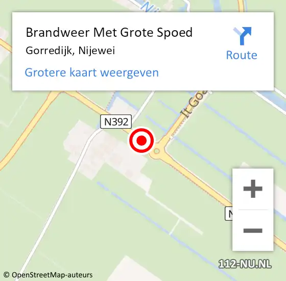 Locatie op kaart van de 112 melding: Brandweer Met Grote Spoed Naar Gorredijk, Nijewei op 7 november 2018 19:58