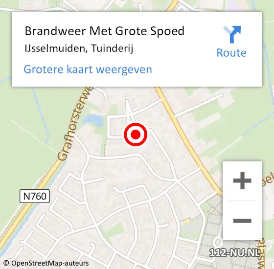 Locatie op kaart van de 112 melding: Brandweer Met Grote Spoed Naar IJsselmuiden, Tuinderij op 7 november 2018 22:10