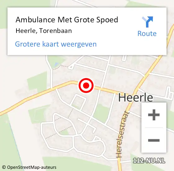 Locatie op kaart van de 112 melding: Ambulance Met Grote Spoed Naar Heerle, Torenbaan op 7 november 2018 22:13