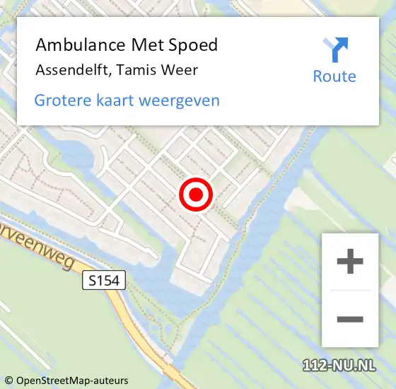 Locatie op kaart van de 112 melding: Ambulance Met Spoed Naar Assendelft, Tamis Weer op 7 november 2018 23:31