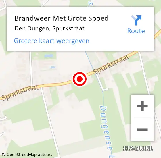 Locatie op kaart van de 112 melding: Brandweer Met Grote Spoed Naar Den Dungen, Spurkstraat op 8 november 2018 00:42