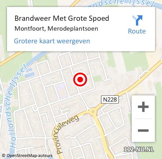 Locatie op kaart van de 112 melding: Brandweer Met Grote Spoed Naar Montfoort, Merodeplantsoen op 8 november 2018 01:58