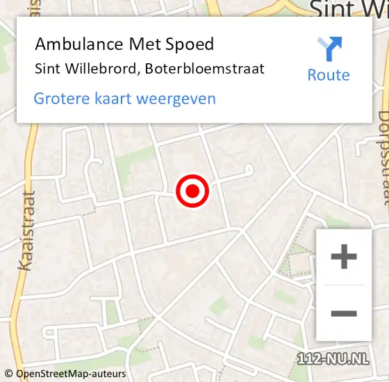 Locatie op kaart van de 112 melding: Ambulance Met Spoed Naar Sint Willebrord, Boterbloemstraat op 8 november 2018 02:24