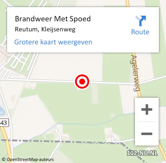 Locatie op kaart van de 112 melding: Brandweer Met Spoed Naar Reutum, Kleijsenweg op 14 maart 2014 01:31