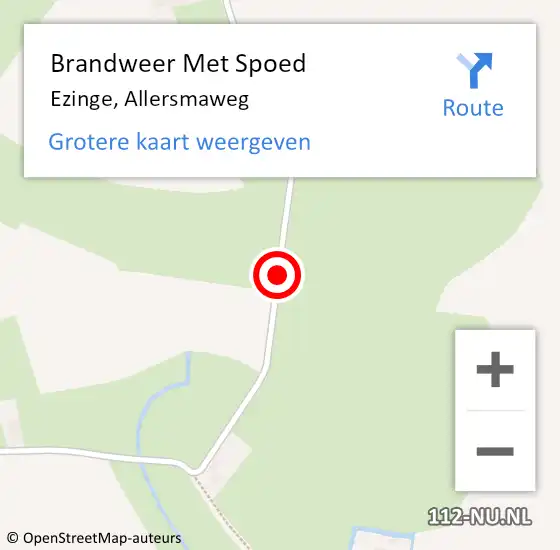 Locatie op kaart van de 112 melding: Brandweer Met Spoed Naar Ezinge, Allersmaweg op 8 november 2018 09:25