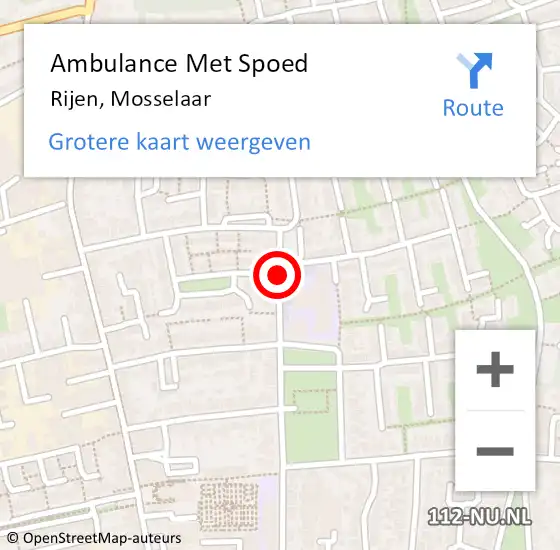 Locatie op kaart van de 112 melding: Ambulance Met Spoed Naar Rijen, Mosselaar op 8 november 2018 10:30