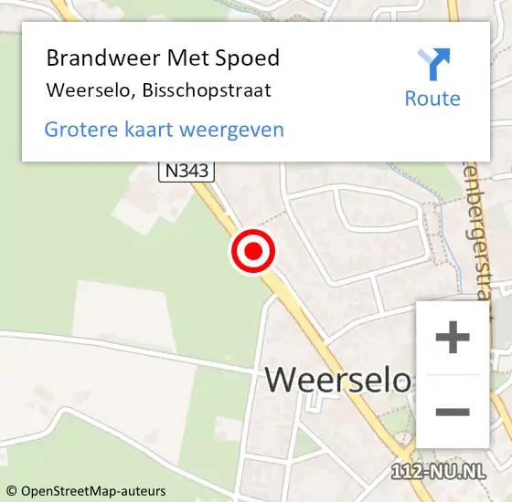 Locatie op kaart van de 112 melding: Brandweer Met Spoed Naar Weerselo, Bisschopstraat op 14 maart 2014 02:36