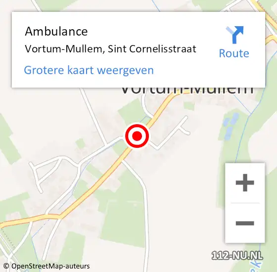 Locatie op kaart van de 112 melding: Ambulance Vortum-Mullem, Sint Cornelisstraat op 8 november 2018 12:25