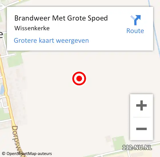 Locatie op kaart van de 112 melding: Brandweer Met Grote Spoed Naar Wissenkerke op 8 november 2018 15:59