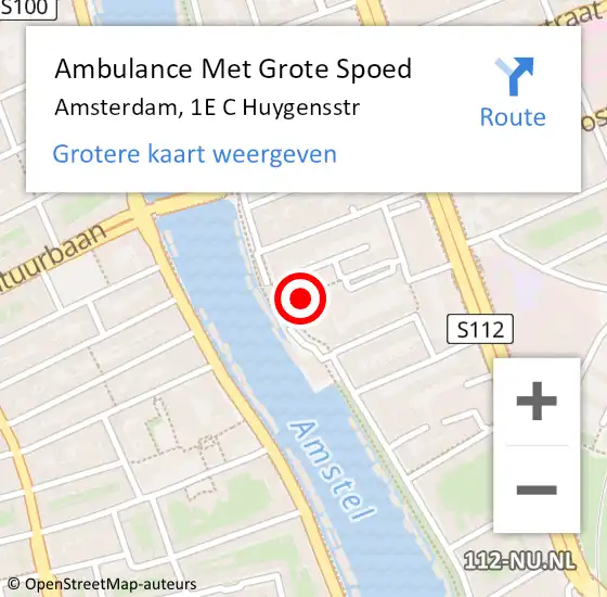 Locatie op kaart van de 112 melding: Ambulance Met Grote Spoed Naar Amsterdam, 1E C Huygensstr op 8 november 2018 17:01