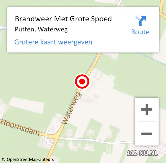 Locatie op kaart van de 112 melding: Brandweer Met Grote Spoed Naar Putten, Waterweg op 8 november 2018 18:53